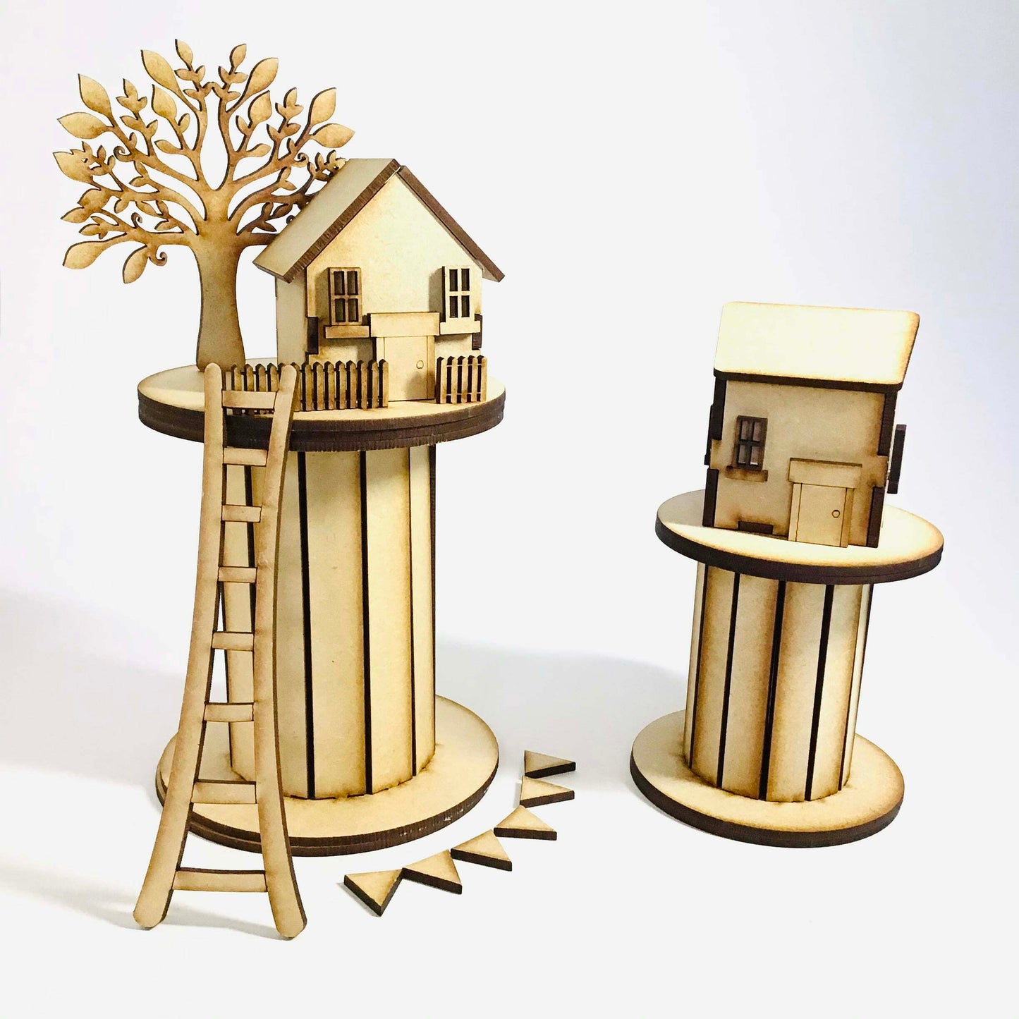 Bobbin Houses - set of 2 - MDF