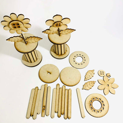 Small Flower Bobbins - MDF