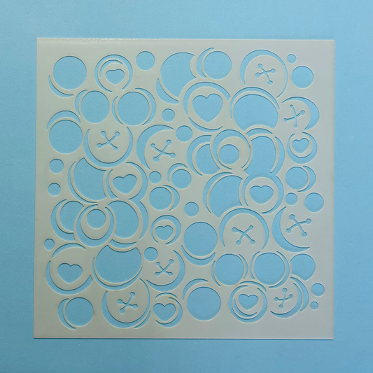 Buttoned Circles   Stencil